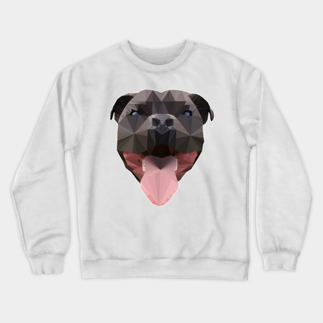 Staffordshire Bull Terrier Low Poly Crewneck Sweatshirt by AikasHeaven